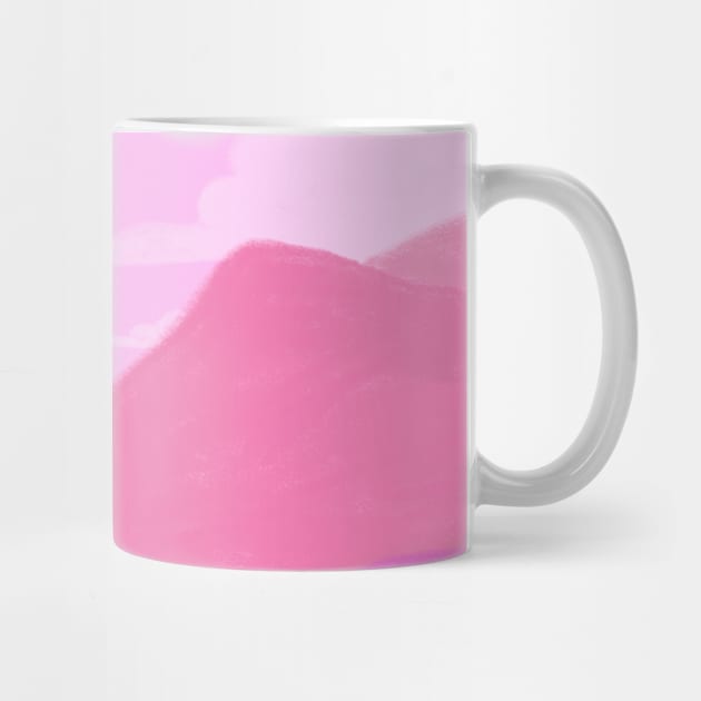 Pink Landscape Mountains Boho by Trippycollage